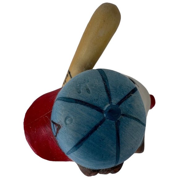 Vintage Ceramic Boy Baseball Player Figurine Batter Brown Hair Uniform 6.25” - Picture 7 of 8